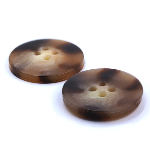 15398 Sullivans 20mm Round Plastic Button 4 Hole - Two Tone Brown - 42 In A Tube