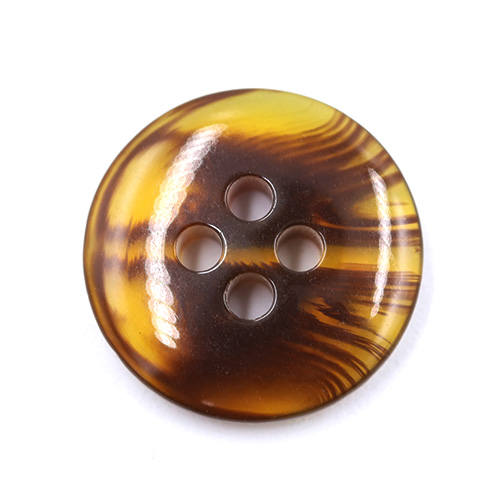 15402 Sullivans 15mm Round Plastic Button 4 Hole - Two Tone Amber - 85 In A Tube