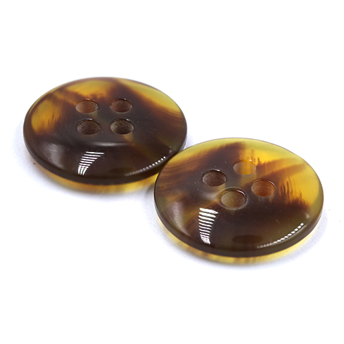 15402 Sullivans 15mm Round Plastic Button 4 Hole - Two Tone Amber - 85 In A Tube