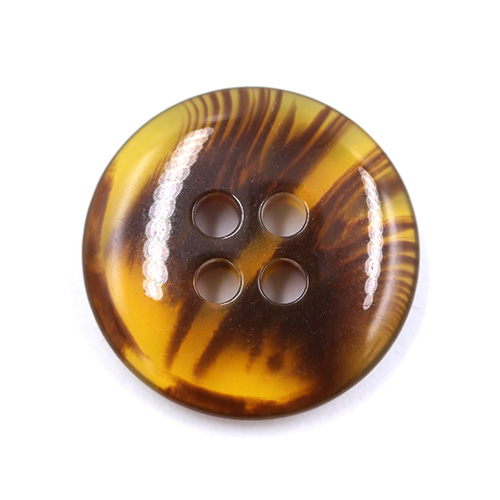 15403 Sullivans 18mm Round Plastic Button 4 Hole - Two Tone Amber - 44 In A Tube