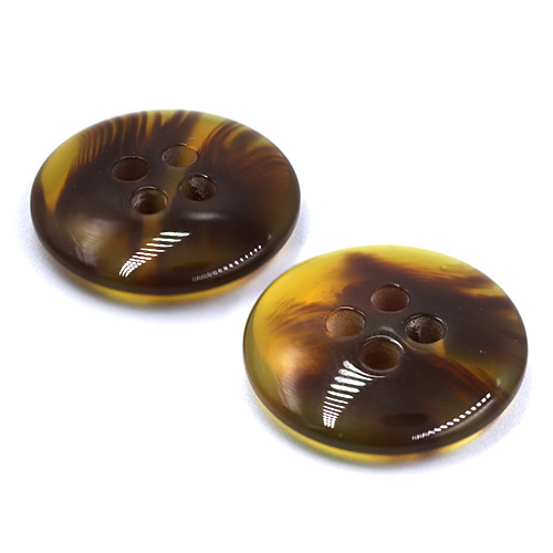 15403 Sullivans 18mm Round Plastic Button 4 Hole - Two Tone Amber - 44 In A Tube