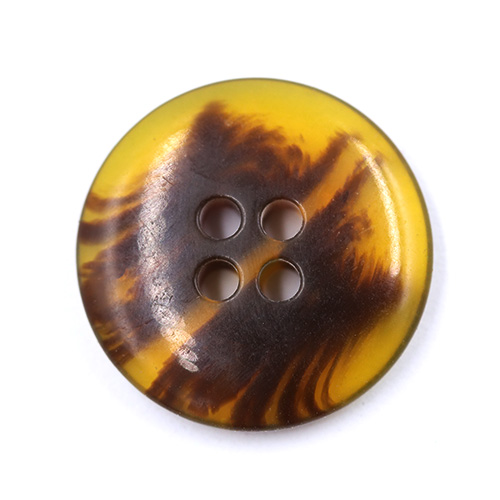 15404 Sullivans 21mm Round Plastic Button 4 Hole - Two Tone Amber - 34 In A Tube