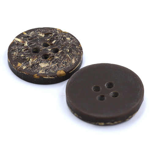 15407 Sullivans 18mm  Round Plastic Button 4 Hole Dark Brown With Cream Flecks - 45 In A Tube