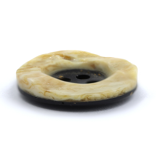 15409 Sullivans 18mm Round Plastic Button 4 Hole With Natural Earth Effect Border - 46 In A Tube