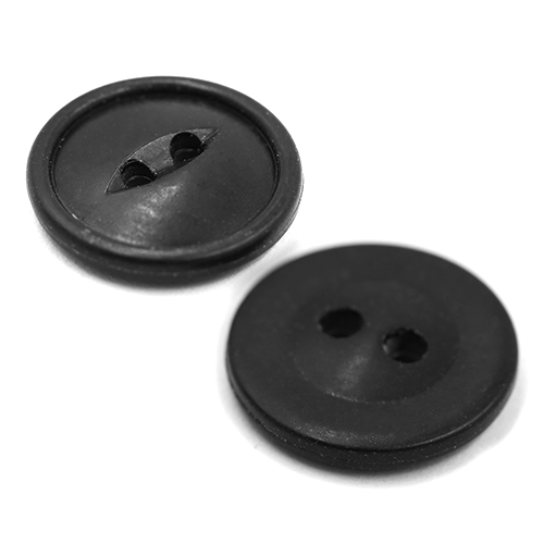 15410 Sullivans 18mm Round Plastic Button 2 Hole - Black - 50 In A Tube