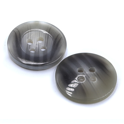 15411 Sullivans 19mm Round Plastic Button 4 Hole - Two Tone Grey - 32 In A Tube