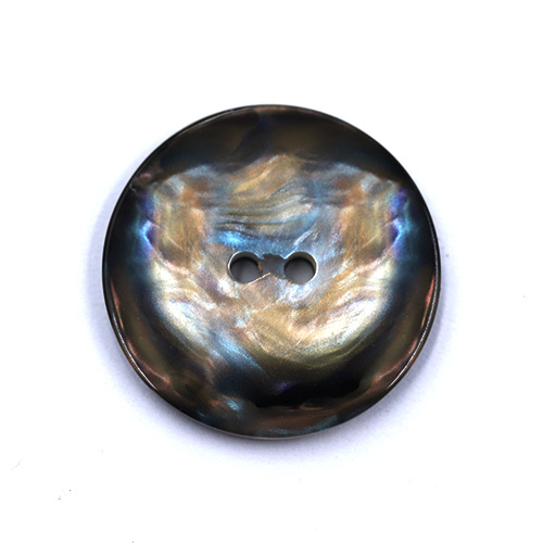 15415 Sullivans 23mm Round Plastic Button 2 Hole - Black Opal Effect - 64 In A Tube
