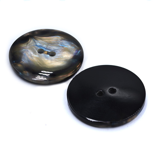 15415 Sullivans 23mm Round Plastic Button 2 Hole - Black Opal Effect - 64 In A Tube