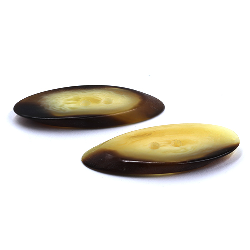 15417 Sullivans 35mm Slivered Wood Effect Plastic Button 2 Hole- Brown - 60 In A Tube