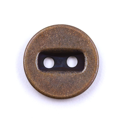 15428 Sullivans 11mm Round Metal Button 2 Hole With Rectangle Insert - Bronze - 39 In A Tube