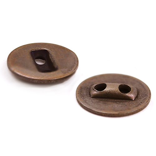 15428 Sullivans 11mm Round Metal Button 2 Hole With Rectangle Insert - Bronze - 39 In A Tube