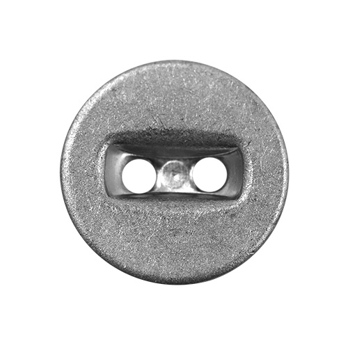 15429 Sullivans 11mm Round Metal Button 2 Hole With Rectangle Insert - Silver - 39 In A Tube