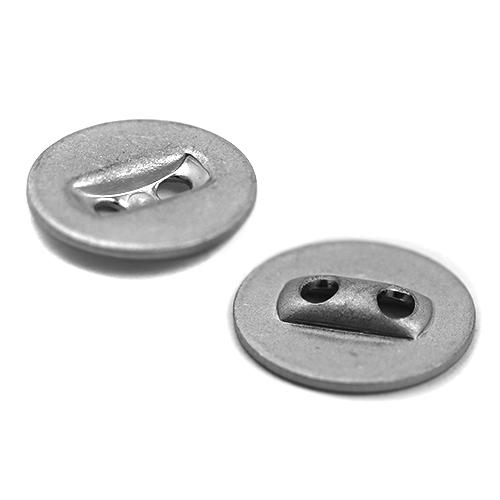 15429 Sullivans 11mm Round Metal Button 2 Hole With Rectangle Insert - Silver - 39 In A Tube