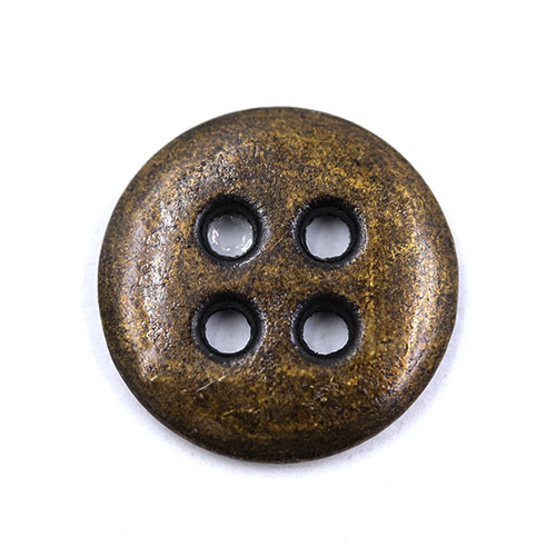 15430 Sullivans 12mm Round Metal Button 4 Hole - Bronze - 39 In A Tube