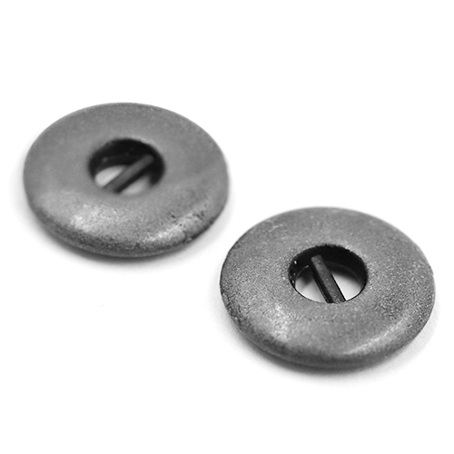 15434 Sullivans 11mm Round Metal Button 2 Hole With Circle Insert - Silver - 37 In A Tube