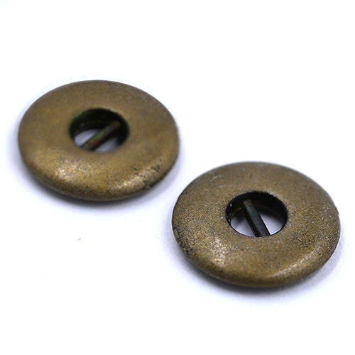 15435 Sullivans 11mm Round Metal Button 2 Hole With Circle Insert - Bronze - 37 In A Tube