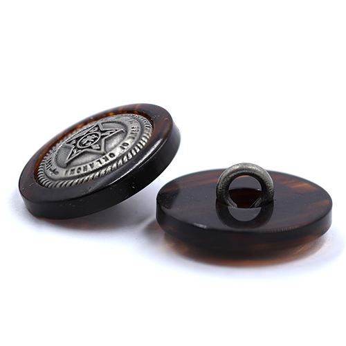 15440 Sullivans 20mm Round Metal Shank Button In Cased In Plastic - Star Emblem - 39 In A Tube