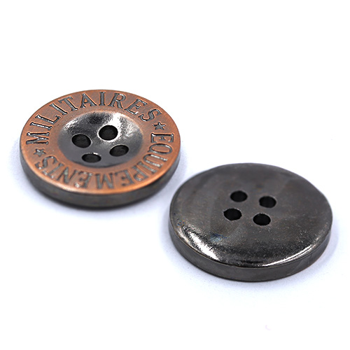 15442 Sullivans 20mm Round Metal Button 4 Hole  With Militaires Equipements Brand - Bronze - 40 In A Tube