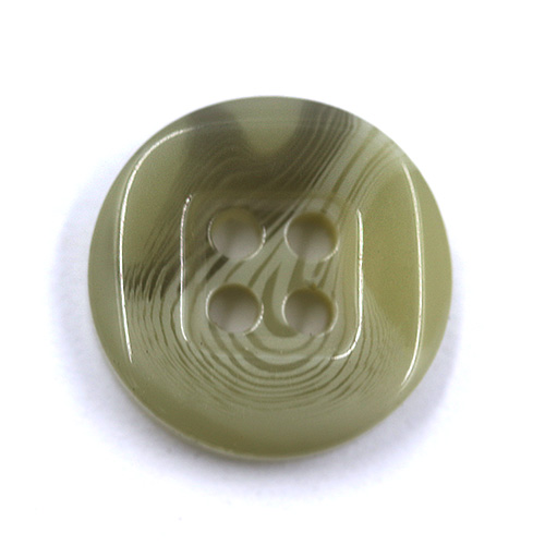 15466 Sullivans 15mm Round Plastic Button 4 Hole With Square Insert - Two Tone Jade - 39 In A Tube