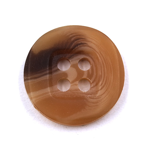 15468 Sullivans 15mm Round Plastic Button 4 Hole With Square Insert - Two Tone Tan - 39 In A Tube
