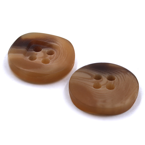 15468 Sullivans 15mm Round Plastic Button 4 Hole With Square Insert - Two Tone Tan - 39 In A Tube