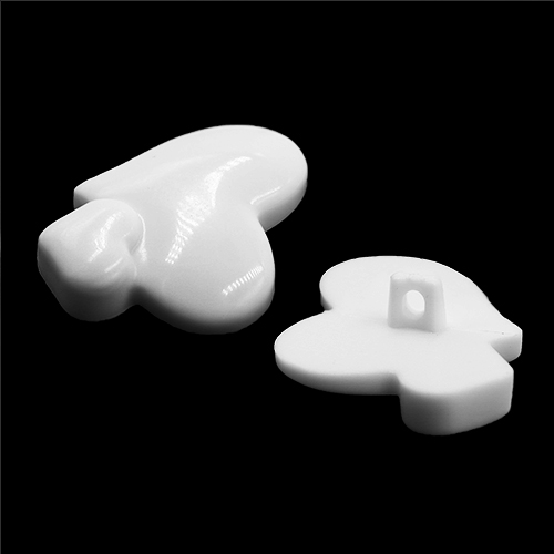 15476 Sullivans 30mm Heart Shaped Plastic Shank Button With Smaller Heart - White - 34 In A Tube