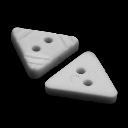 15651 Sullivans 20mm Triangle Plastic Button 2 Hole - White - 44 In A Tube