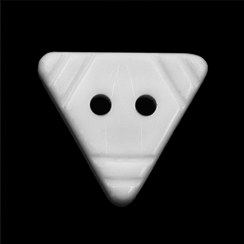 15654 Sullivans 25mm Triangle Plastic Button 2 Hole - White - Bag Of 100