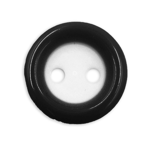 15676 Sullivans 14mm White Button 4 Hole With Black Border - Bag Of 100