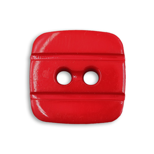 15747 Sullivans 15mm Square Plastic Button 2 Hole - Red - 49 In A Tube