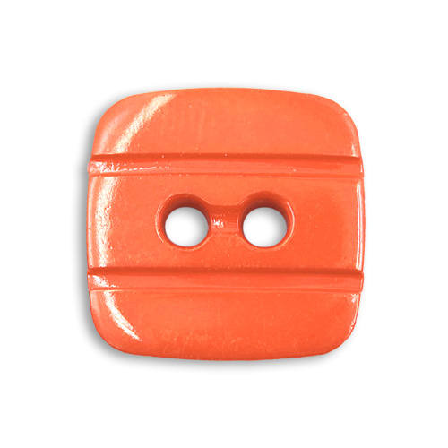 15759 Sullivans 15mm Square Plastic Button 2 Hole - Orange - Bag Of 100