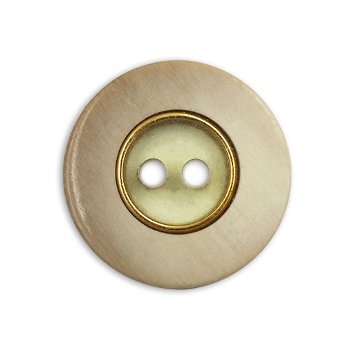 15777 Sullivans 16mm Clear Round Plastic Button 2 Hole With Block Border - Beige - 14 In A Tube
