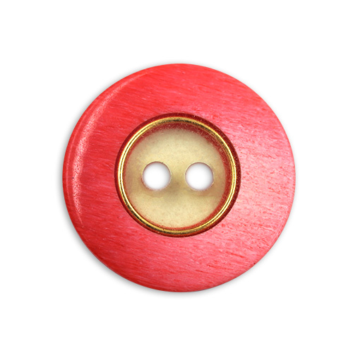15778 Sullivans 16mm Clear Round Plastic Button 2 Hole With Block Border - Cerise - 14 In A Tube