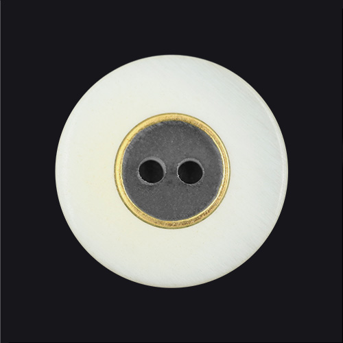 15787 Sullivans 21mm Clear Round Plastic Button 2 Hole With Block Border - White - 11 In A Tube