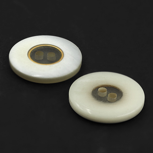 15787 Sullivans 21mm Clear Round Plastic Button 2 Hole With Block Border - White - 11 In A Tube