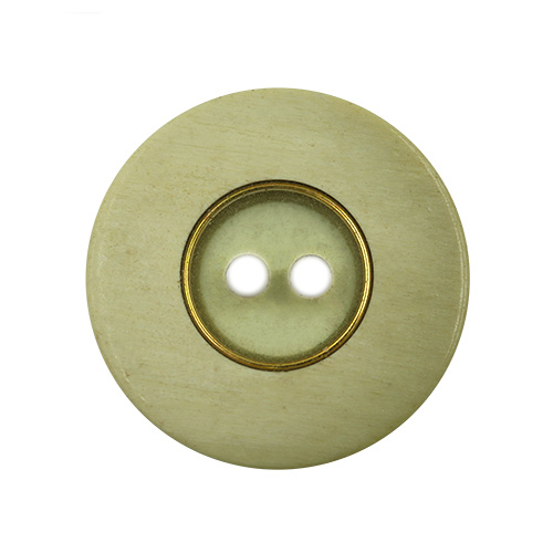 15791 Sullivans 21mm Clear Round Plastic Button 2 Hole With Block Border - Khaki - 11 In A Tube