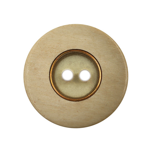 15795 Sullivans 21mm Clear Round Plastic Button 2 Hole With Block Border - Beige - Bag Of 100
