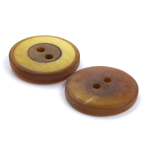 15916 Sullivans 16mm Three Ringed Round Plastic Button 2 Hole - Mustard - 14 In A Tube