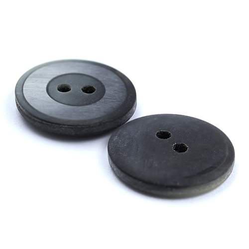 15932 Sullivans 18mm Three Ringed Round Plastic Button 2 Hole - Dark Grey - 12 In A Tube