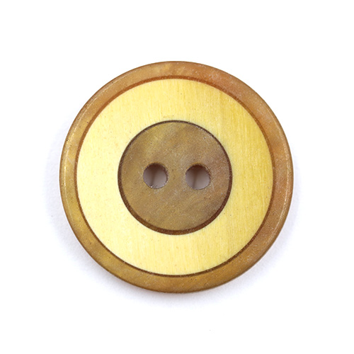 15940 Sullivans 23mm Three Ringed Round Plastic Button 2 Hole - Mustard - 9 In A Tube