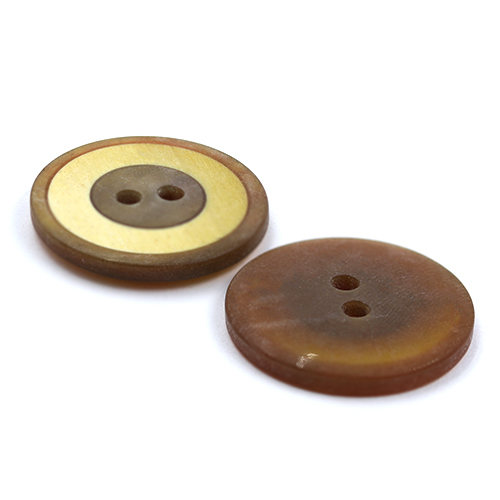 15940 Sullivans 23mm Three Ringed Round Plastic Button 2 Hole - Mustard - 9 In A Tube