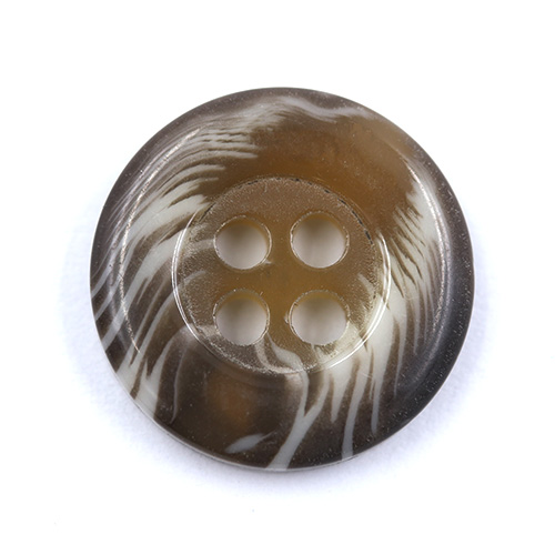 15953 Sullivans 15mm Swirl Two Tone Round Plastic Button 4 Hole - Fawn - 78 In A Tube