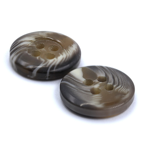 15953 Sullivans 15mm Swirl Two Tone Round Plastic Button 4 Hole - Fawn - 78 In A Tube