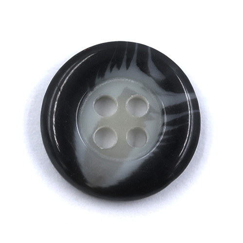 15955 Sullivans 15mm Swirl Two Tone Round Plastic Button 4 Hole - Dark Grey - 78 In A Tube