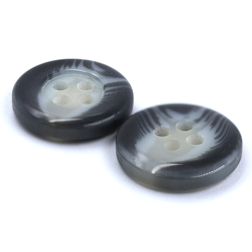 15955 Sullivans 15mm Swirl Two Tone Round Plastic Button 4 Hole - Dark Grey - 78 In A Tube