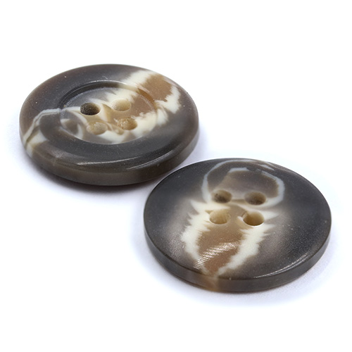 15966 Sullivans 20mm Swirl Two Tone Round Plastic Button 4 Hole - Fawn - 41 In A Tube