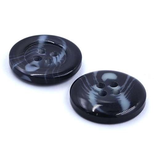 15969 Sullivans 20mm Swirl Two Tone Round Plastic Button 4 Hole  - Navy - 41 In A Tube