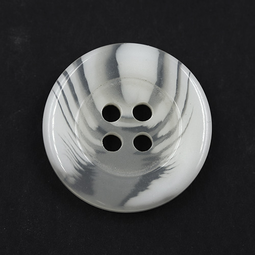 15971 Sullivans 20mm Swirl Two Tone Round Plastic Button 4 Hole - White - Bag Of 100