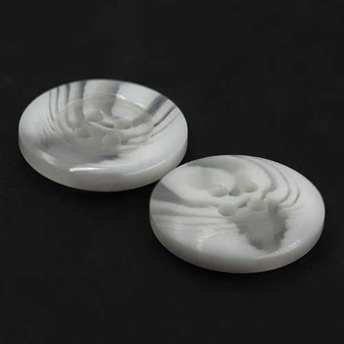 15971 Sullivans 20mm Swirl Two Tone Round Plastic Button 4 Hole - White - Bag Of 100