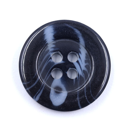 15975 Sullivans 20mm Swirl Two Tone Round Plastic Button 4 Hole - Navy - Bag Of 100